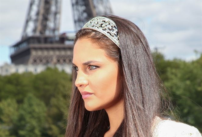 Renaissance headband handmade in France | MC Davidian luxury hair accessories