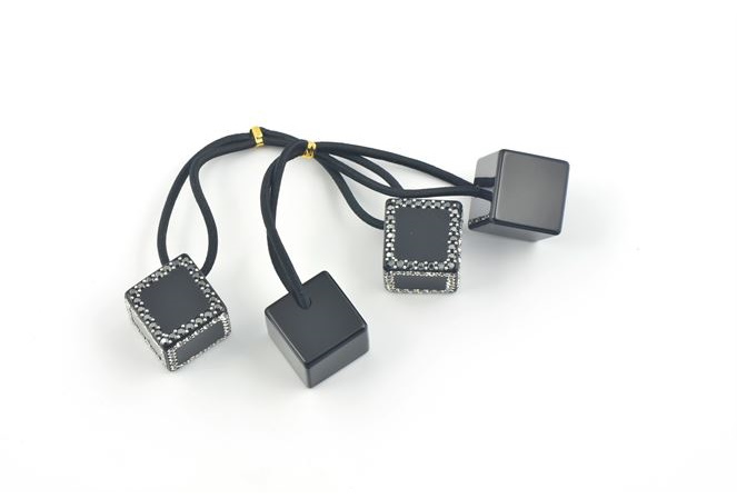 Cube hair bobbles ponytail holders handmade in France | MC Davidian