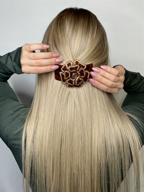 Old fashion camellia hair clip handmade in France | MC Davidian iconic flower