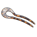 MC Davidian tortoiseshell hair fork with crystals – handmade hair accessory